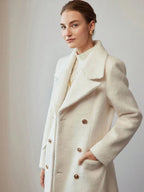 Brushed Gold Button Ankle Length Overcoat