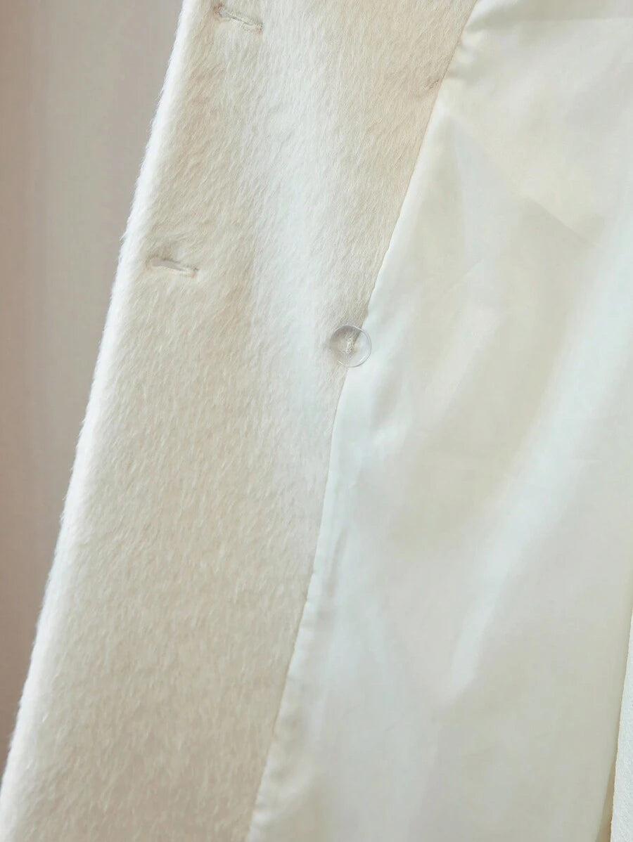 Brushed Gold Button Ankle Length Overcoat