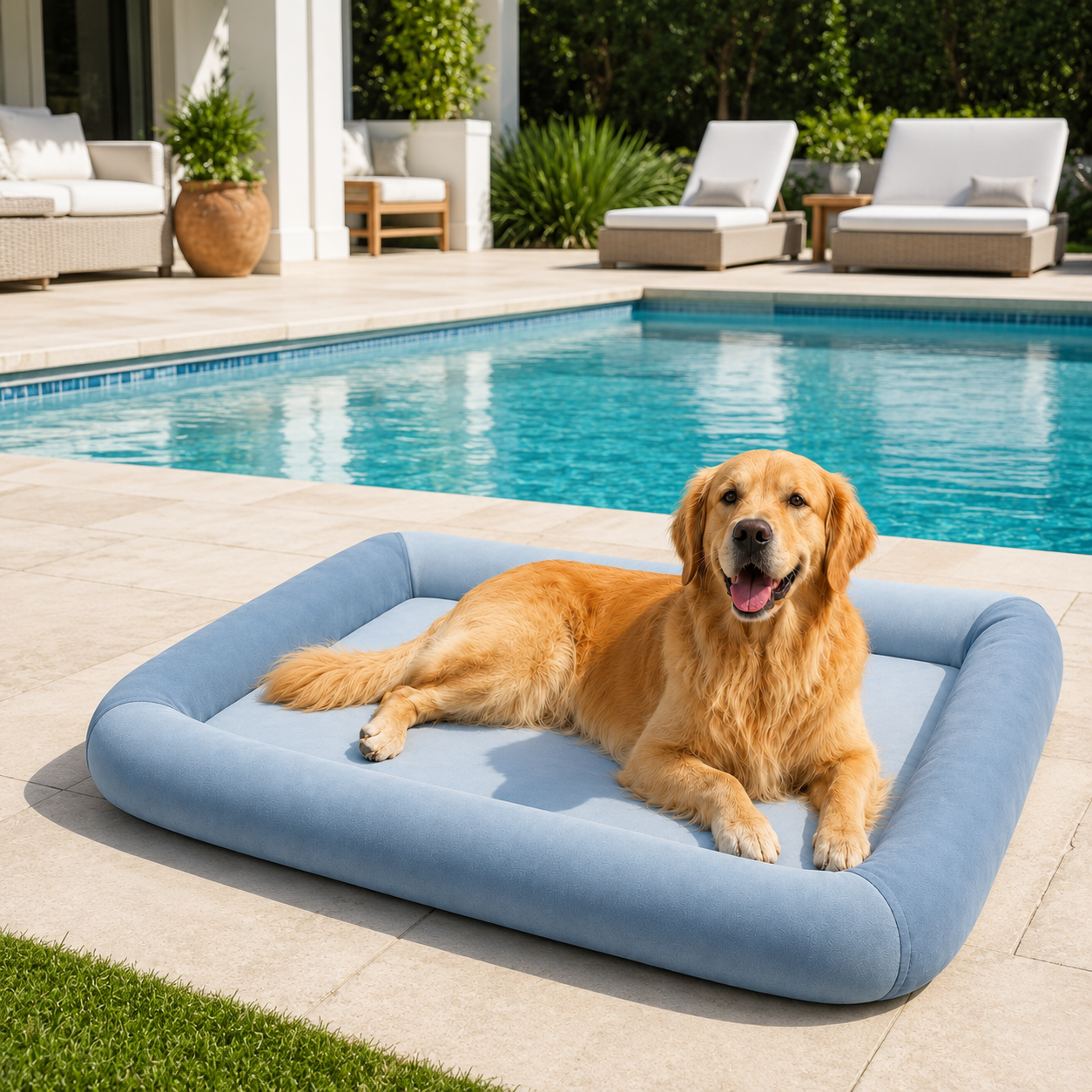 Cooling Dog Bed with Waterproof Design & Plush Texture | Ideal for Summer Comfort
