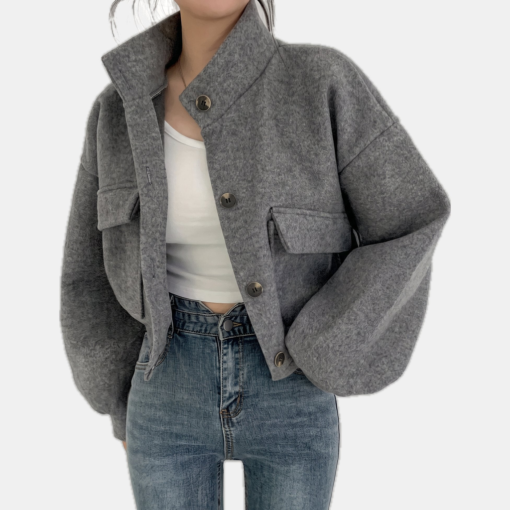 Ottoline Cropped Stand Collar Bomber Jacket - image 3
