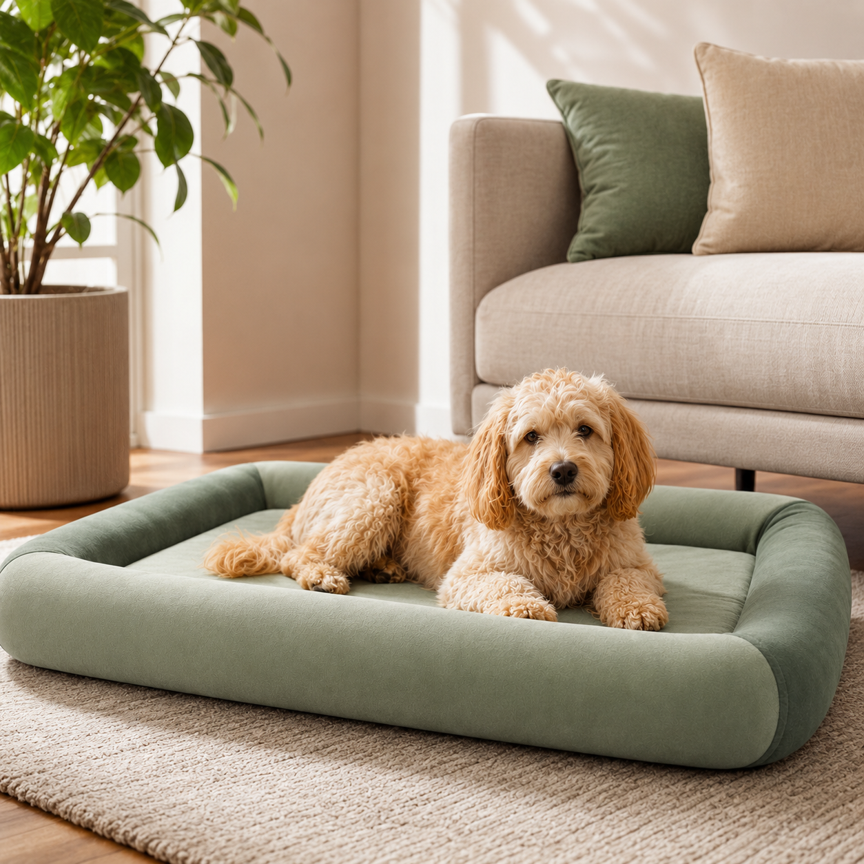 Cooling Dog Bed with Waterproof Design & Plush Texture | Ideal for Summer Comfort