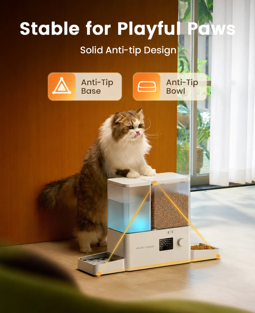 Oneisall 2-in-1 Automatic Cat Feeder and Water Dispenser