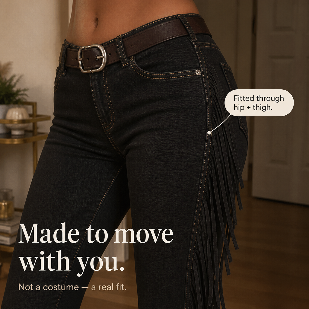 Elarosa – Western Fringe Suede Fringe Flare Pants