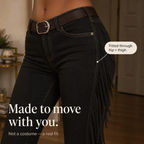 Elarosa – Western Fringe Suede Fringe Flare Pants