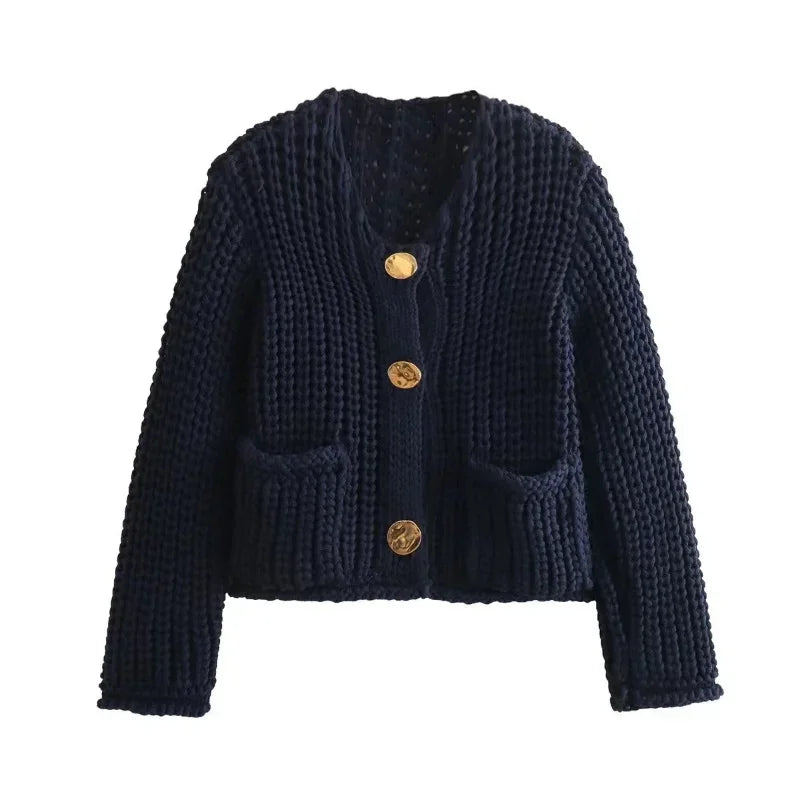 Chunky Knit Pocket Cardigan