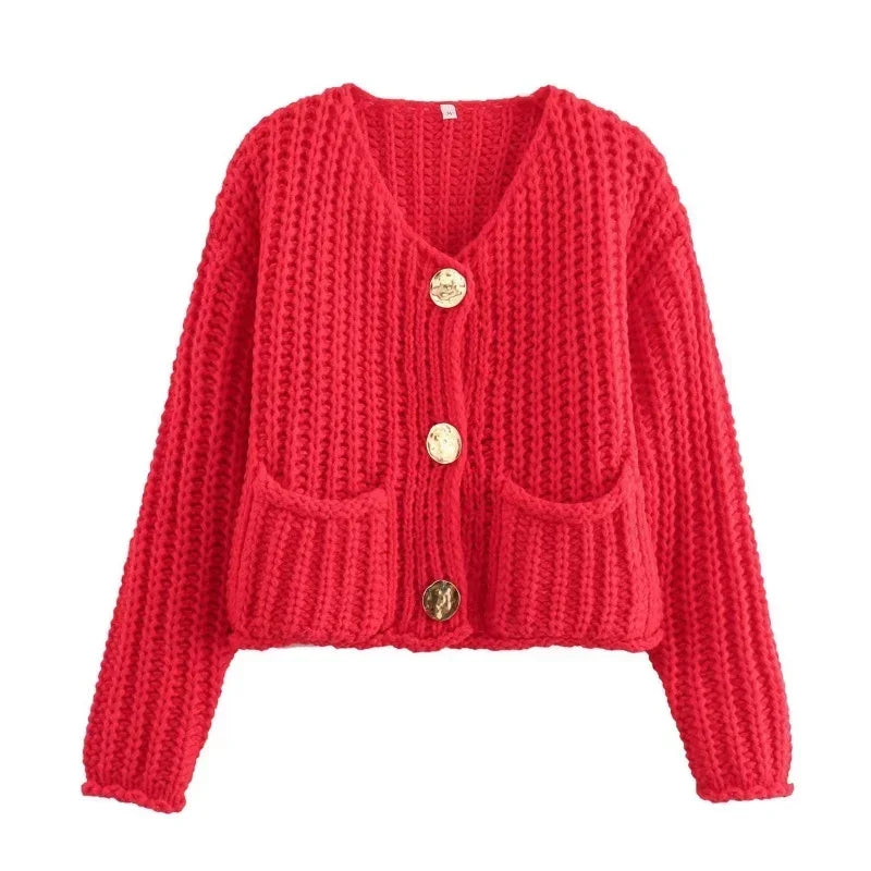 Chunky Knit Pocket Cardigan