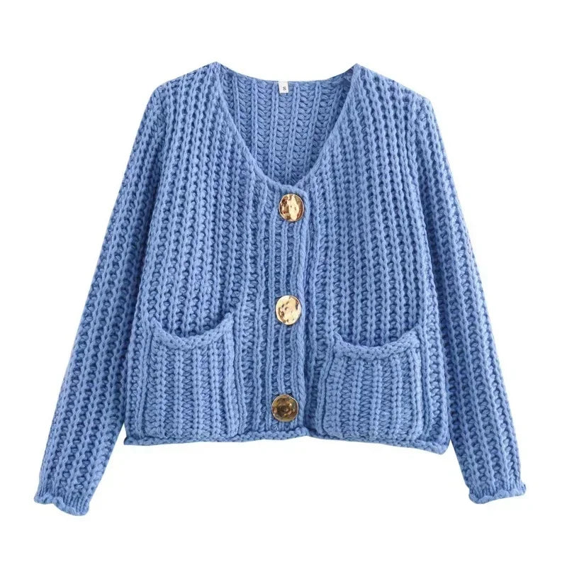 Chunky Knit Pocket Cardigan