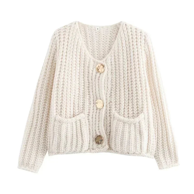 Chunky Knit Pocket Cardigan