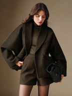 Cloak Sleeve Shawl Collar Jacket