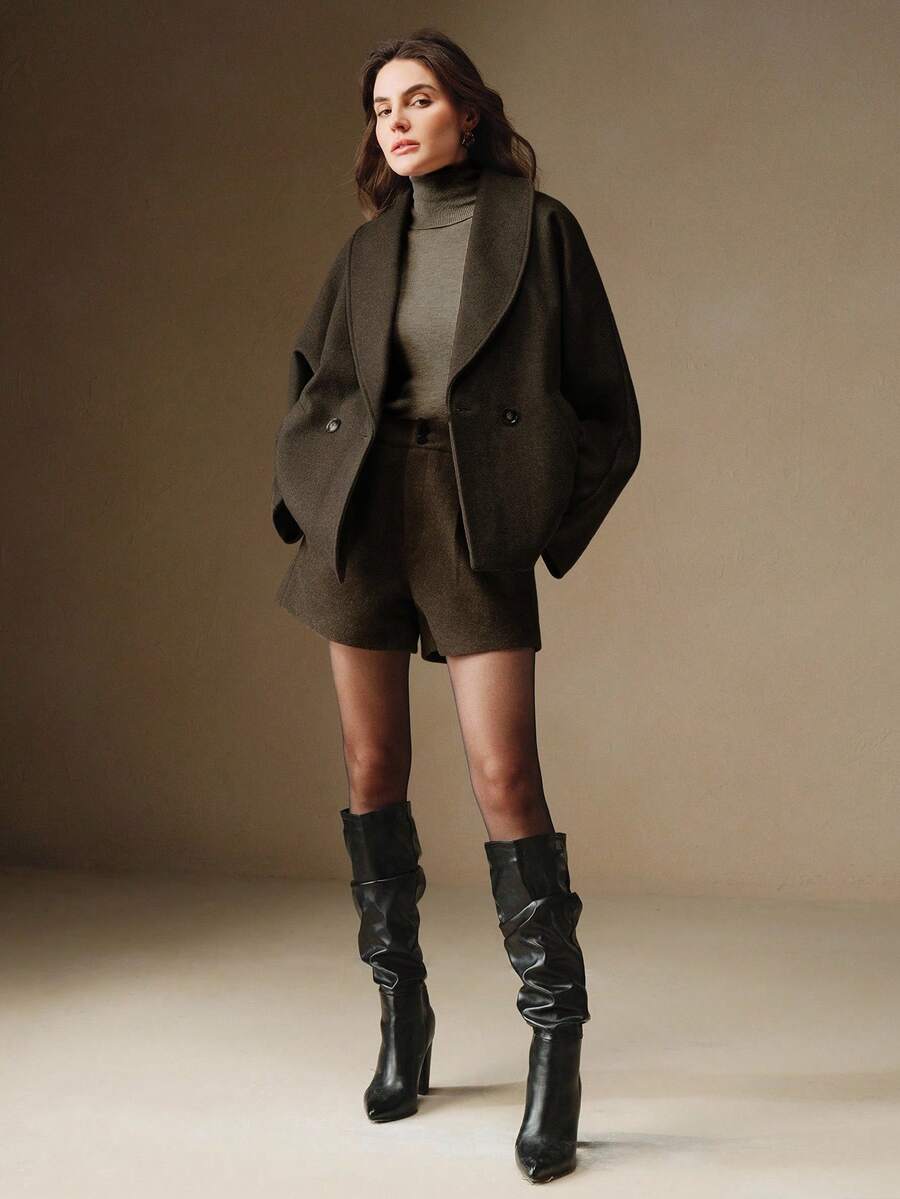 Cloak Sleeve Shawl Collar Jacket