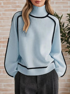 Colorblock Turtleneck Sweater