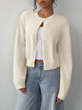 Cropped Button Front Cardigan