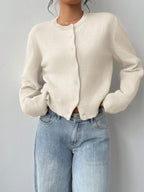 Cropped Button Front Cardigan