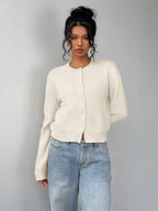Cropped Button Front Cardigan