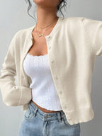 Cropped Button Front Cardigan
