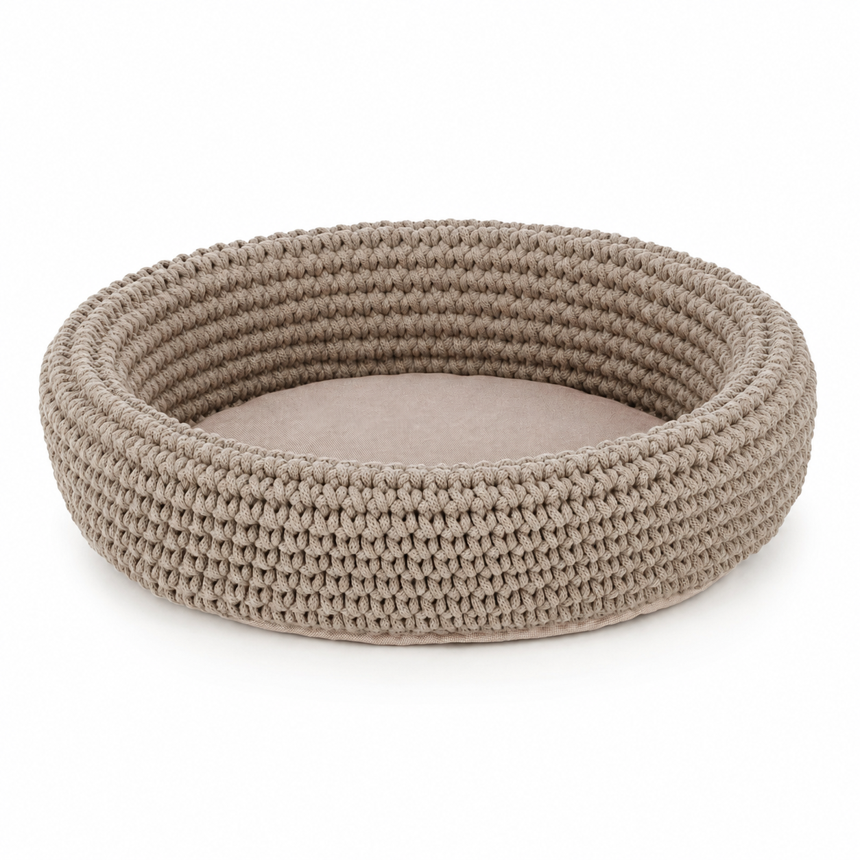 Cat Bed with Soft Cushion Base | Hand-Woven Design for Cozy Comfort