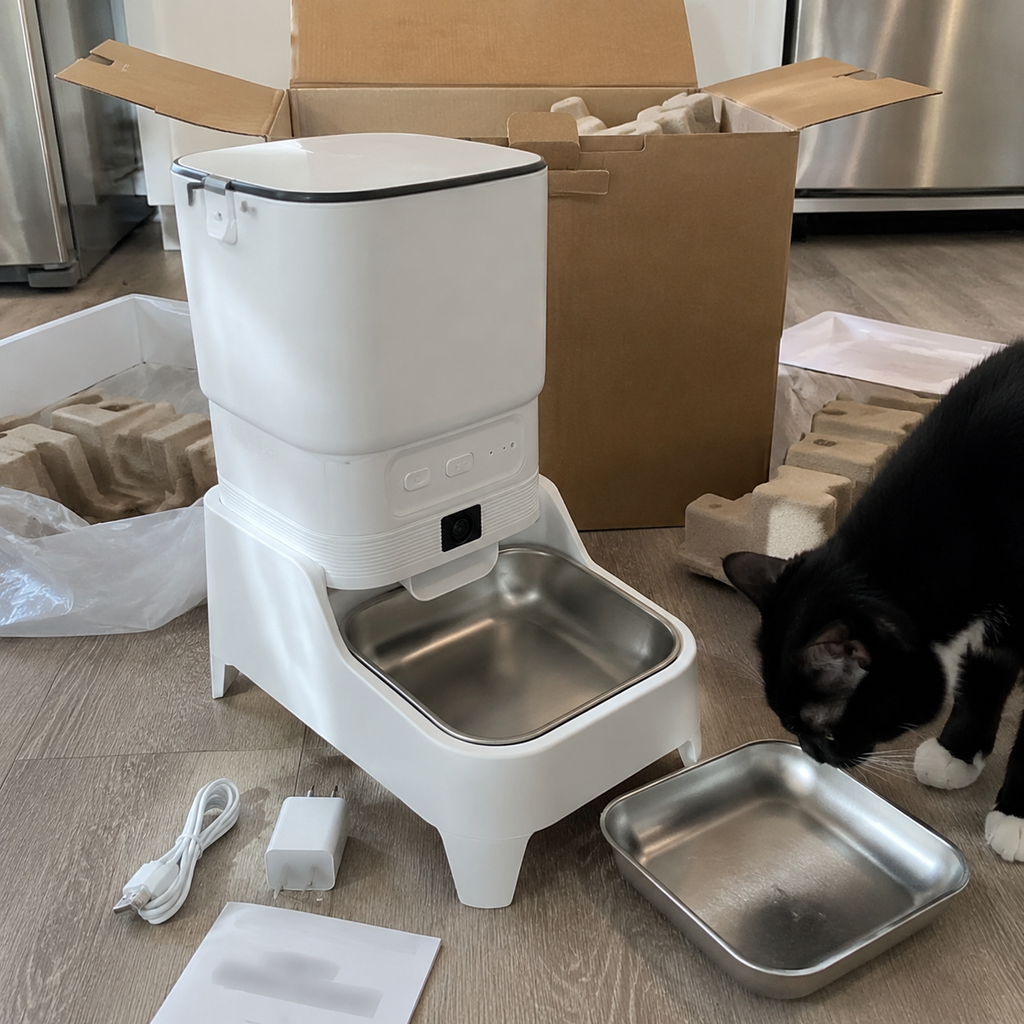 Smart Pet Feeder with 15CM Elevated Camera Tuya App Control for Busy Pet Owners FURPIPI Automatic Cats Dog Food Feeder Dispenser