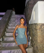 Sequin Denim Two-Piece Set