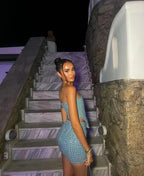 Sequin Denim Two-Piece Set