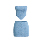 Sequin Denim Two-Piece Set