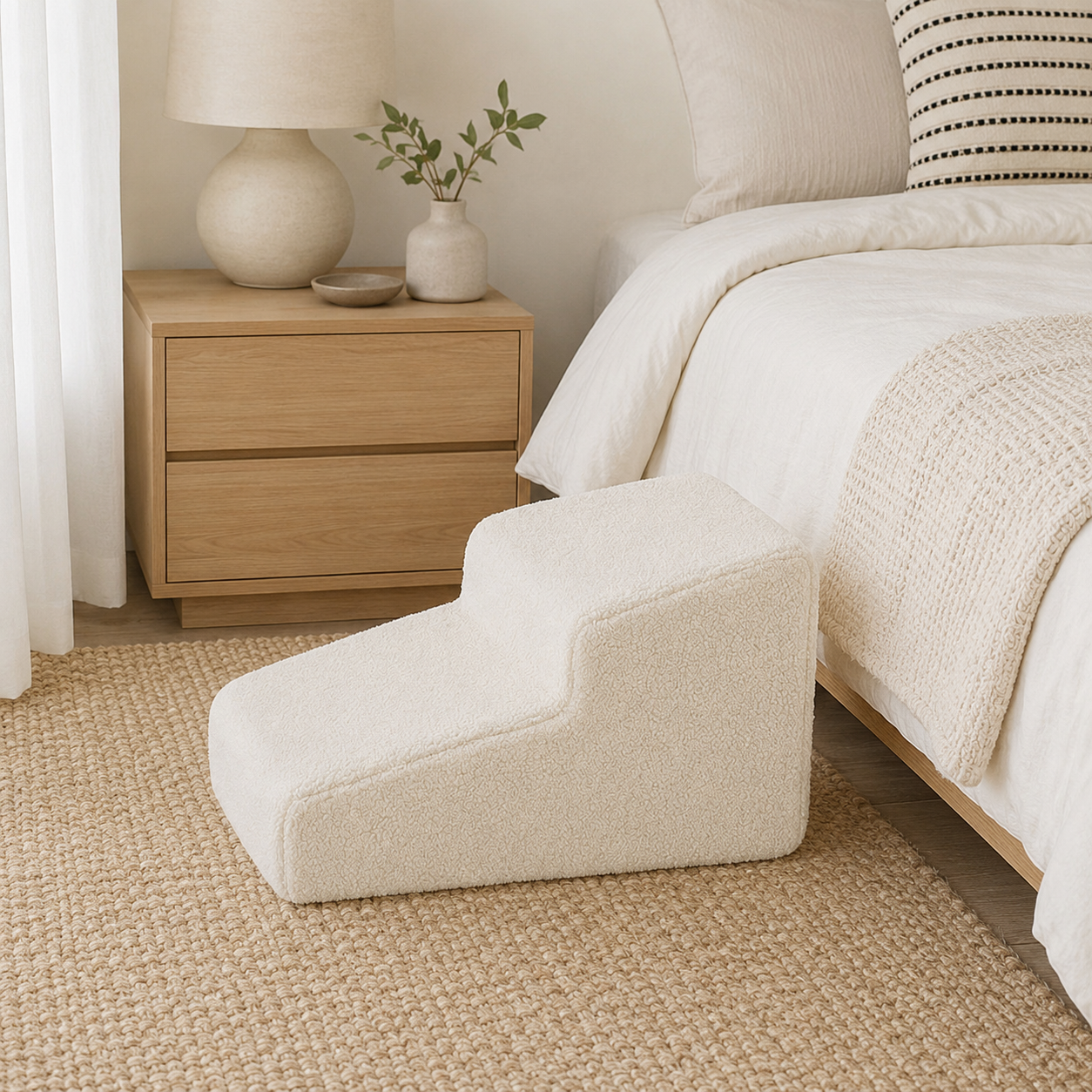 Dog Ramp for Bed with Non-Slip Base | Gentle Access for Senior and Small Pets