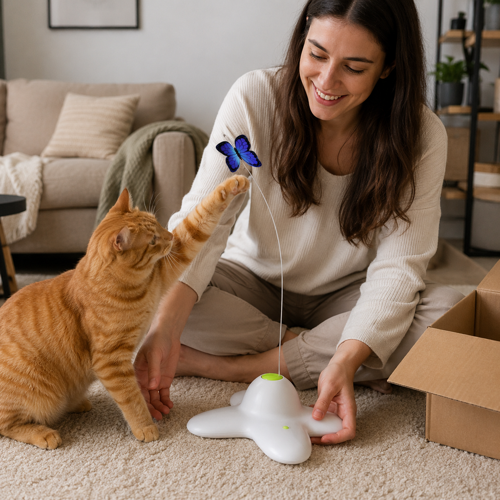 Automaic Butterfly Funny Cat Toy