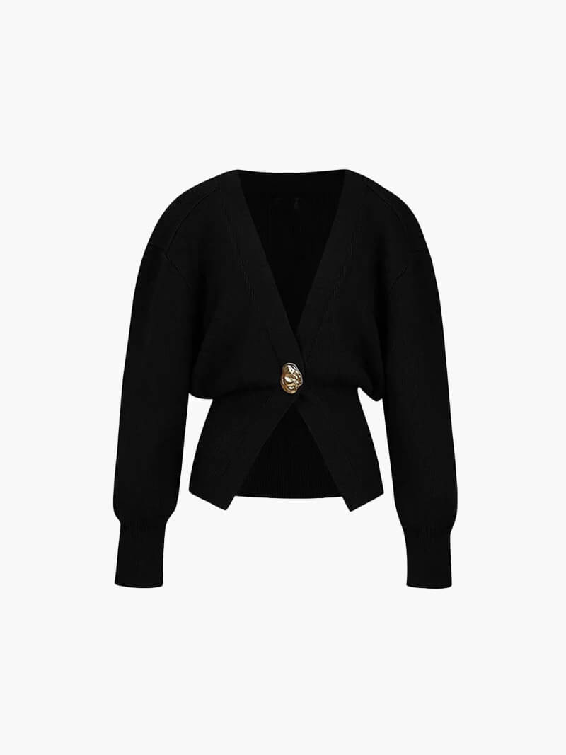 Deep V-Neck Slim Cardigan