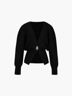 Deep V-Neck Slim Cardigan
