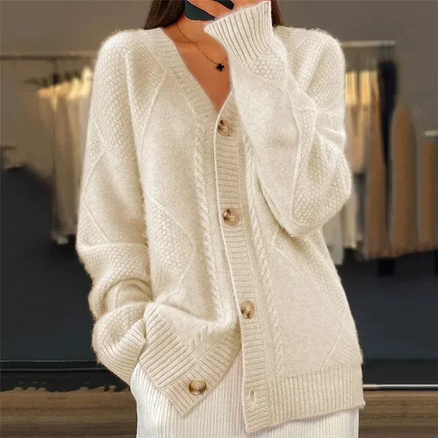 Diamond Knit Button Cardigan