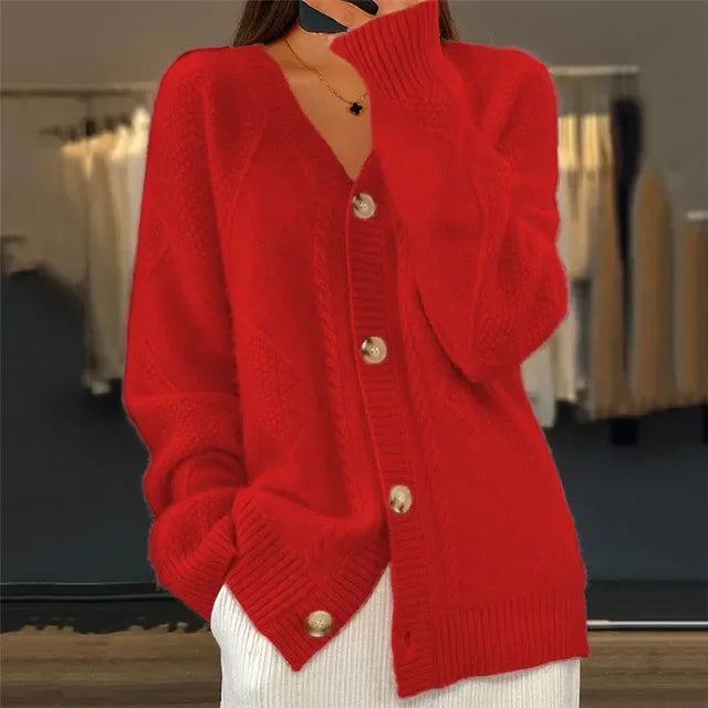 Diamond Knit Button Cardigan