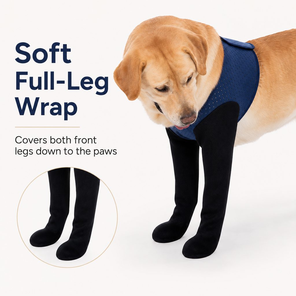 Dual Front Leg Recovery Sleeves for Dogs - Cone-Free Anti-Lick Protection for Post-Surgery, Scratching & Sensitive Front Legs