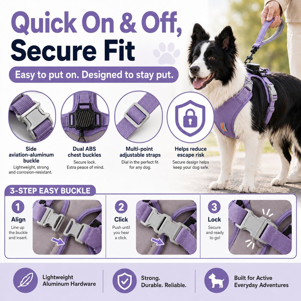 2-in-1 No Pull Dog Harness with Built-in Retractable Leash - Safe & Comfortable Control for Daily Walks & Outdoor Adventures