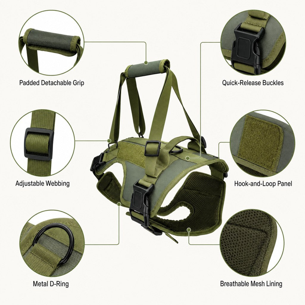 Full-Body Dog Lift Support Harness for Stairs, Cars & Limited Mobility