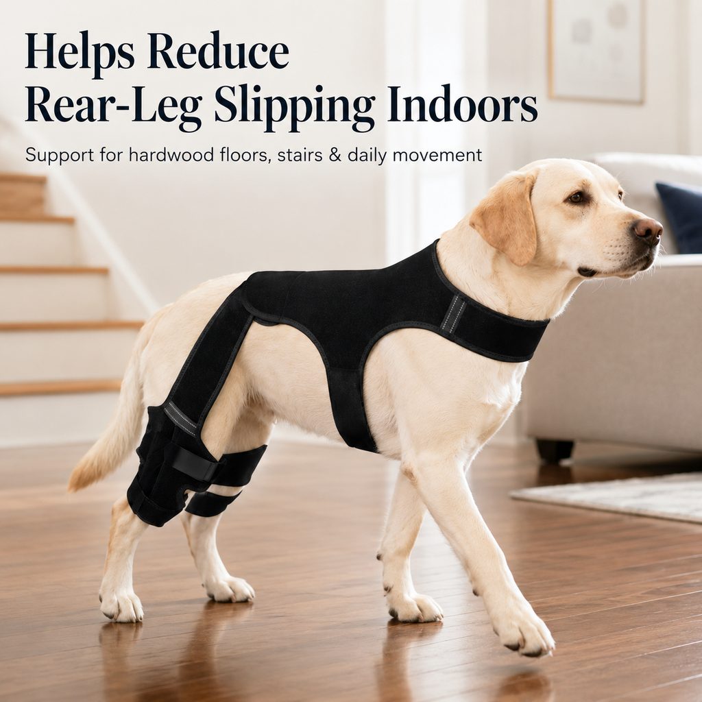 Dog Rear Leg Support Brace - Anti-Slip Hind Leg Stability Wrap for Senior Dogs, Hardwood Floors & Recovery Walks