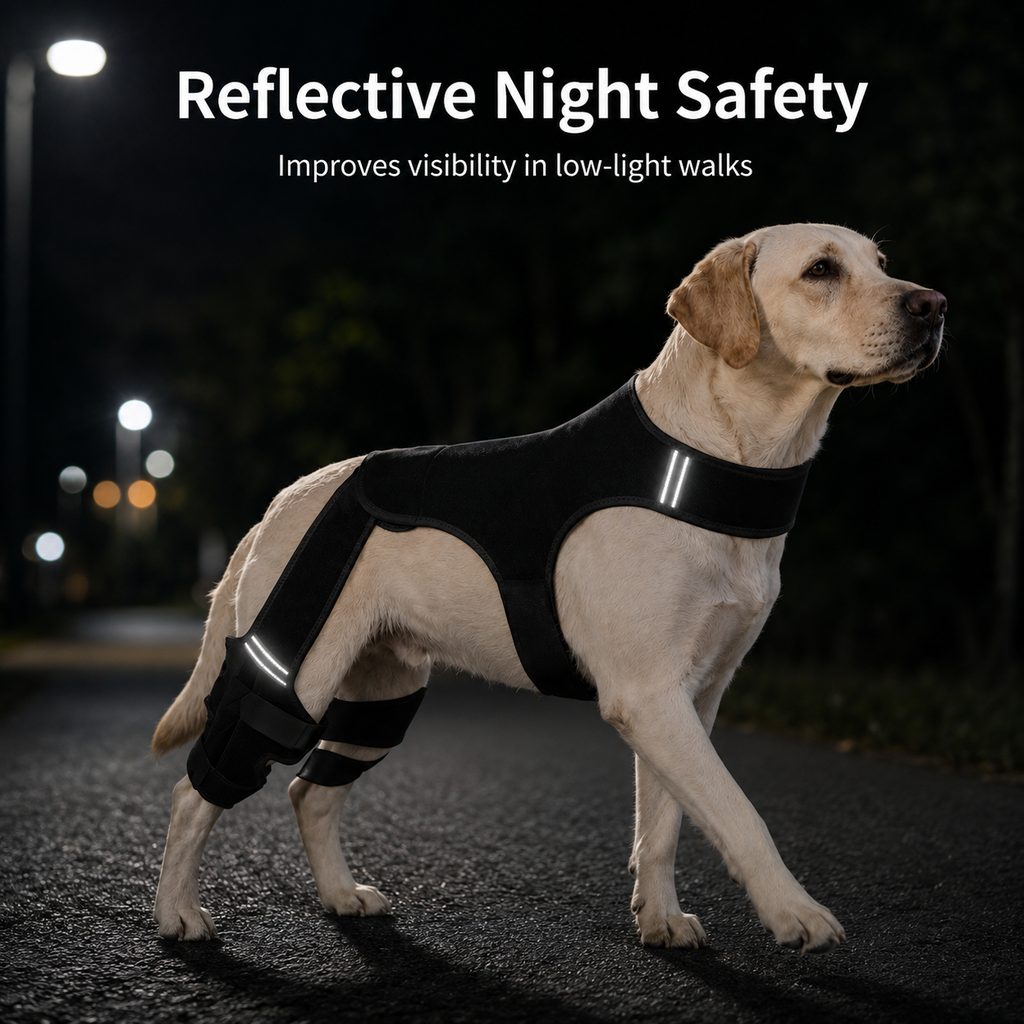Dog Rear Leg Support Brace - Anti-Slip Hind Leg Stability Wrap for Senior Dogs, Hardwood Floors & Recovery Walks