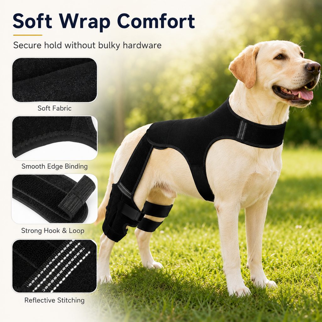 Dog Rear Leg Support Brace - Anti-Slip Hind Leg Stability Wrap for Senior Dogs, Hardwood Floors & Recovery Walks