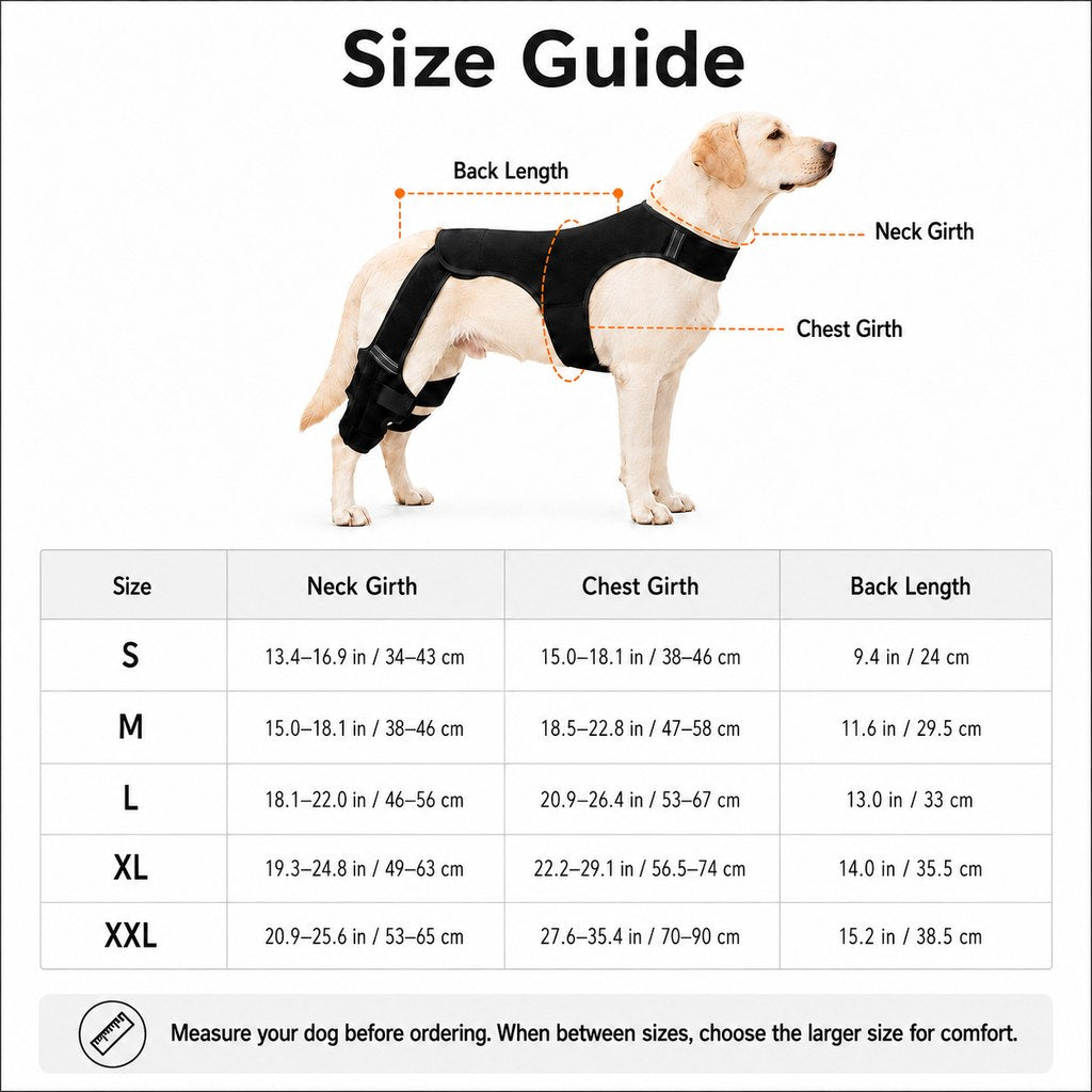 Dog Rear Leg Support Brace - Anti-Slip Hind Leg Stability Wrap for Senior Dogs, Hardwood Floors & Recovery Walks