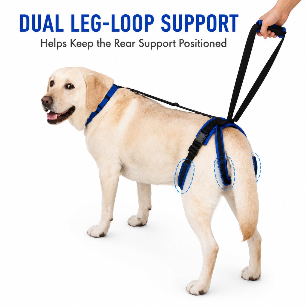 Adjustable Dog Rear Lift Support Harness - Hind Leg Assistance for Stairs, Car Entry & Daily Walks