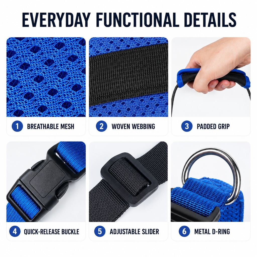 Adjustable Dog Rear Lift Support Harness - Hind Leg Assistance for Stairs, Car Entry & Daily Walks