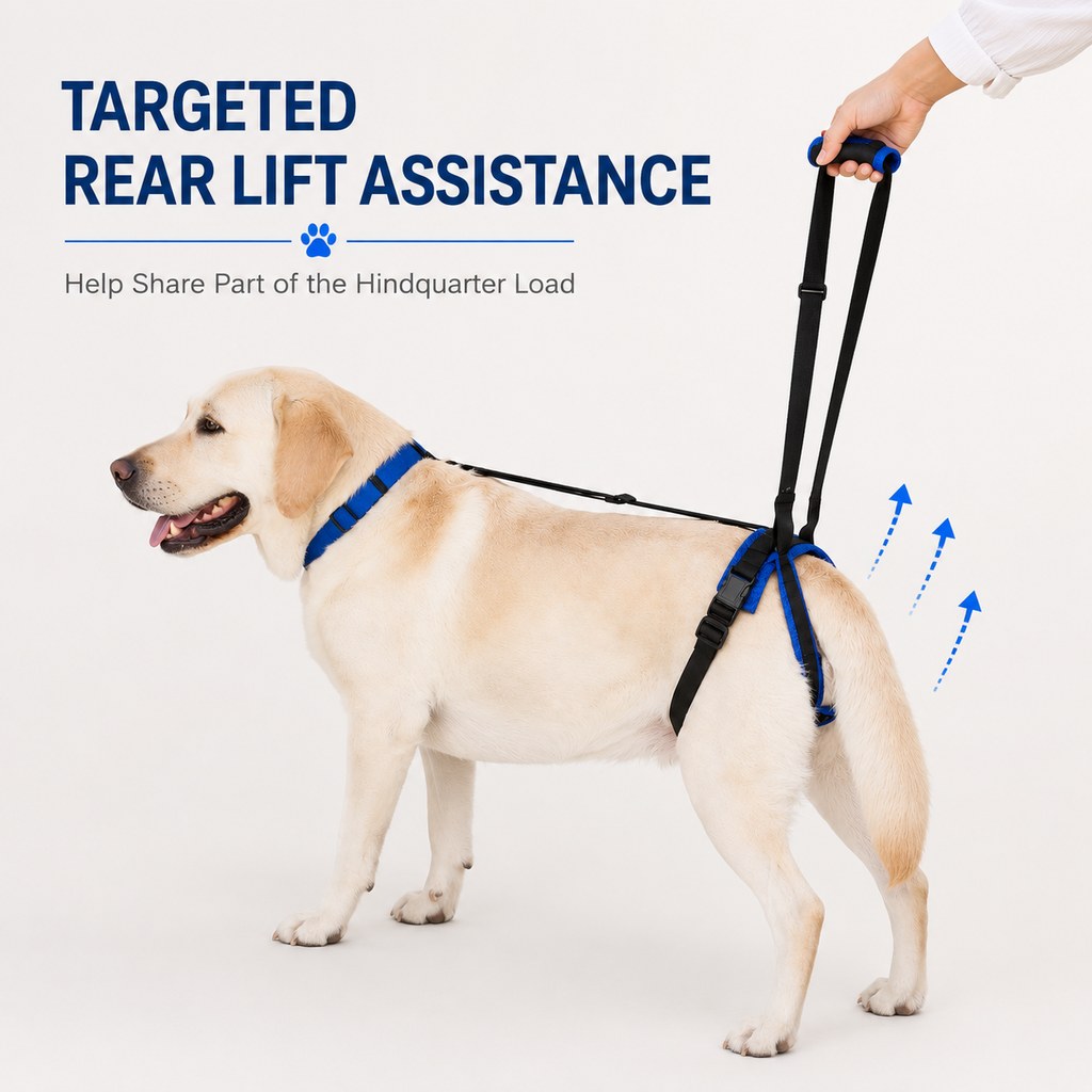 Adjustable Dog Rear Lift Support Harness - Hind Leg Assistance for Stairs, Car Entry & Daily Walks