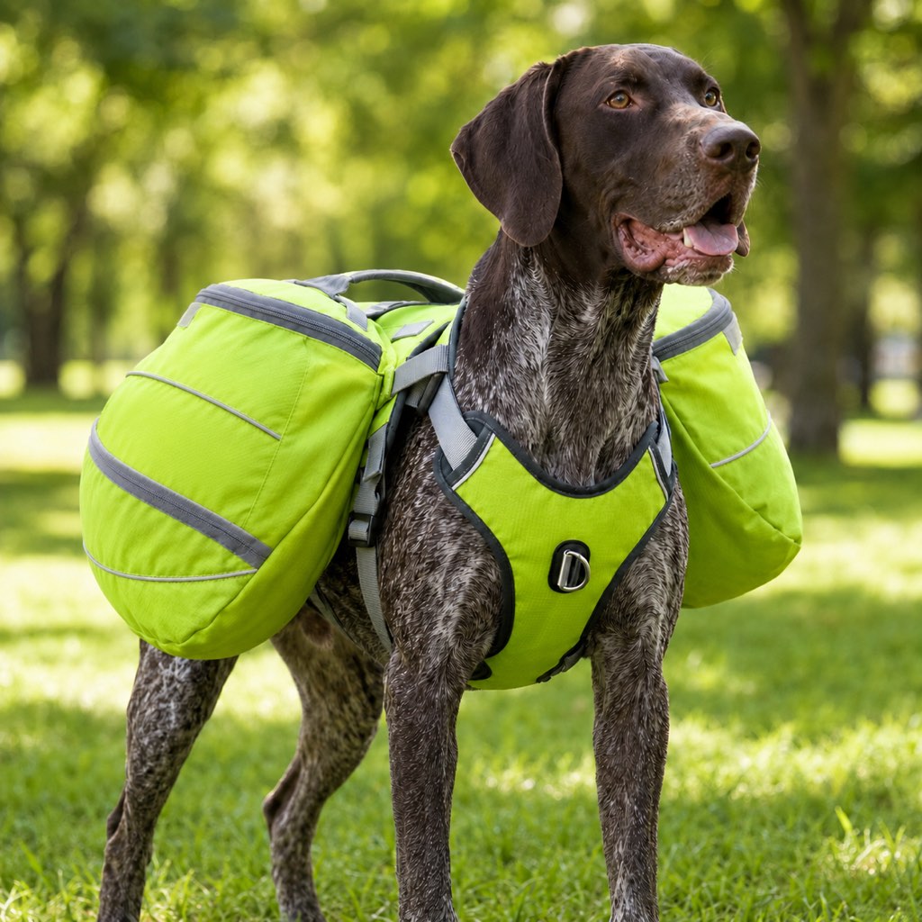 Dog Saddlebag Backpack Harness for Hiking & Camping - Hands-Free Storage for Water, Treats & Trail Essentials