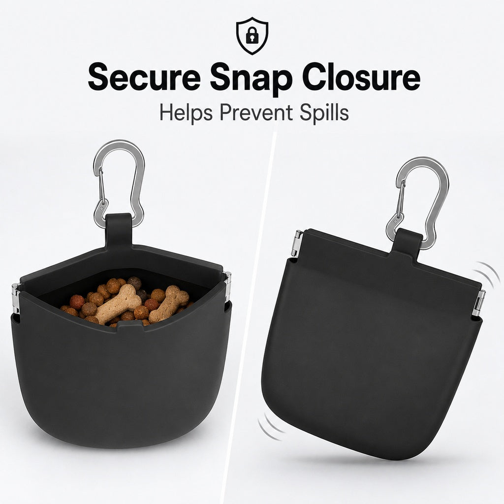 Hands-Free Silicone Dog Treat Pouch for Walks & Training - Easy-Clean Reward Bag That Keeps Pockets Mess-Free