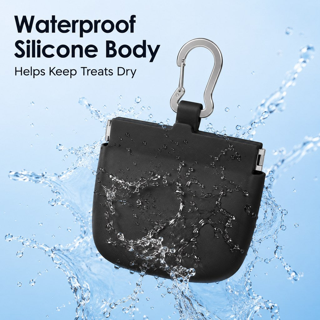 Hands-Free Silicone Dog Treat Pouch for Walks & Training - Easy-Clean Reward Bag That Keeps Pockets Mess-Free