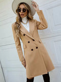 Double-Breasted Wool Blend Coat