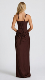 Draped Corset Maxi Dress