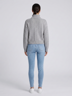 Drop Shoulder Cable Knit Turtleneck