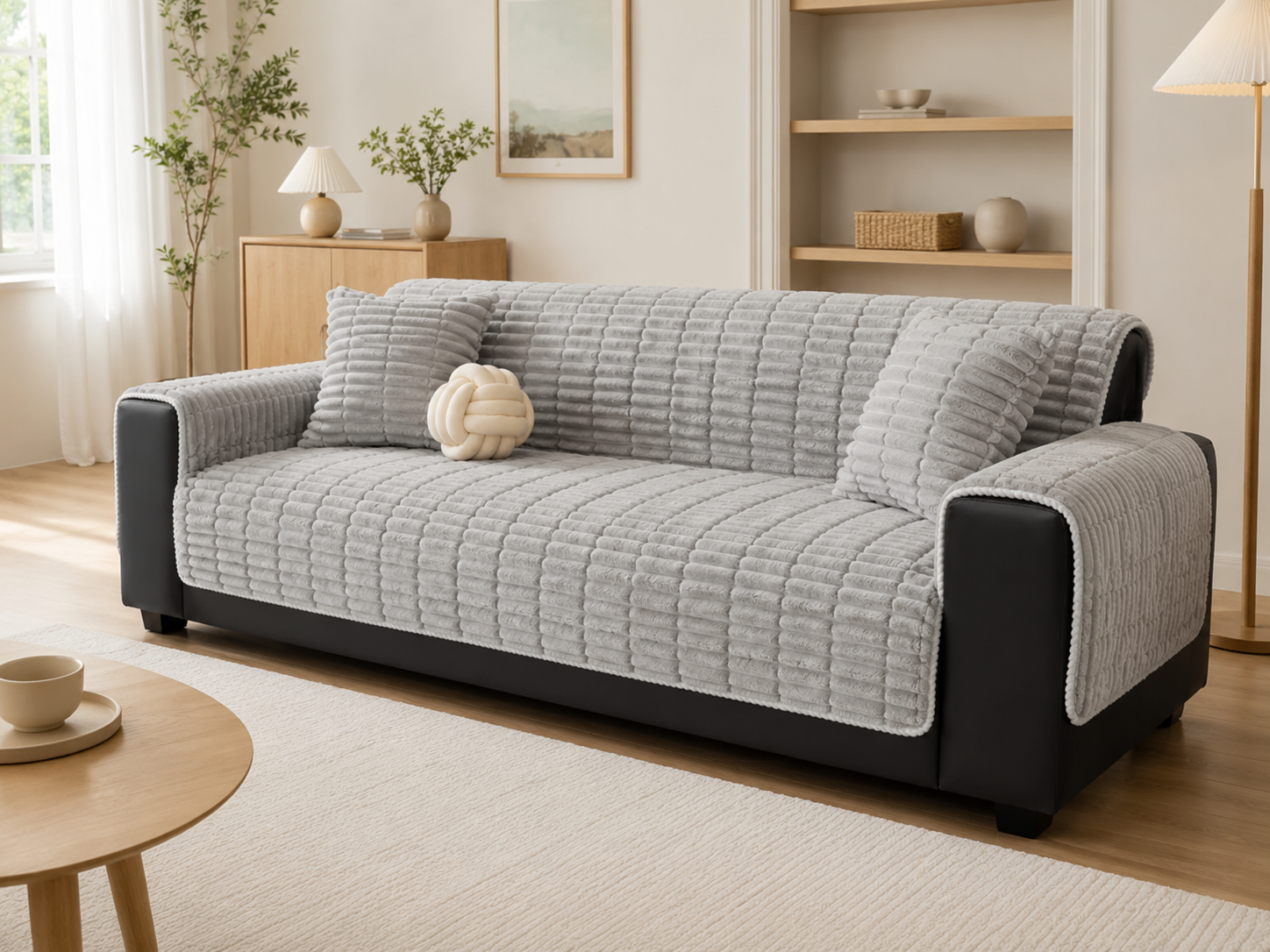 Cozy Flannel | Waterproof Sofa Cover with Non-Slip Backing | Pet-Friendly Protection for Ultimate Comfort