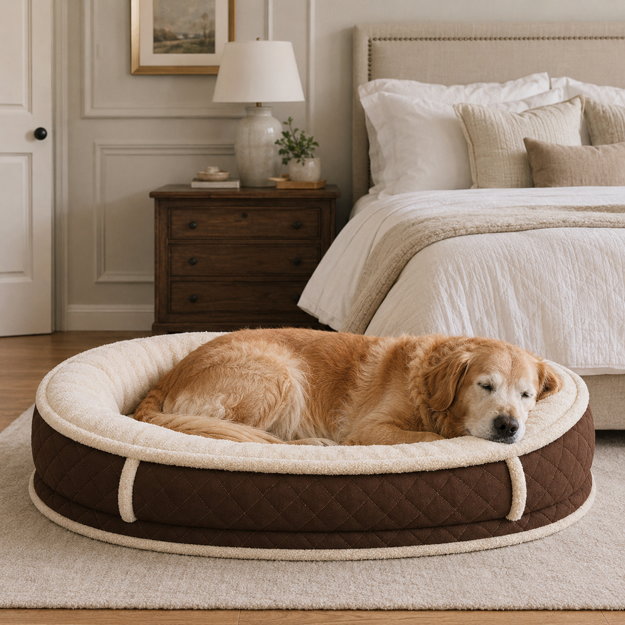 Orthopedic Dog Bed | Plush Faux Leather with Removable Cover | Cozy Retreat for Joint Support