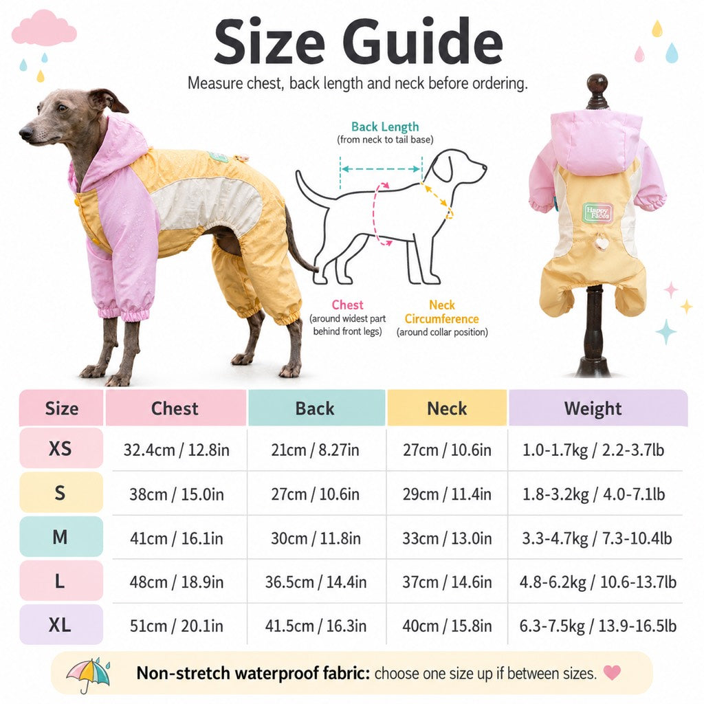 Waterproof Dog Rain Suit for Rainy Walks - Full-Body Mud & Splash Protection