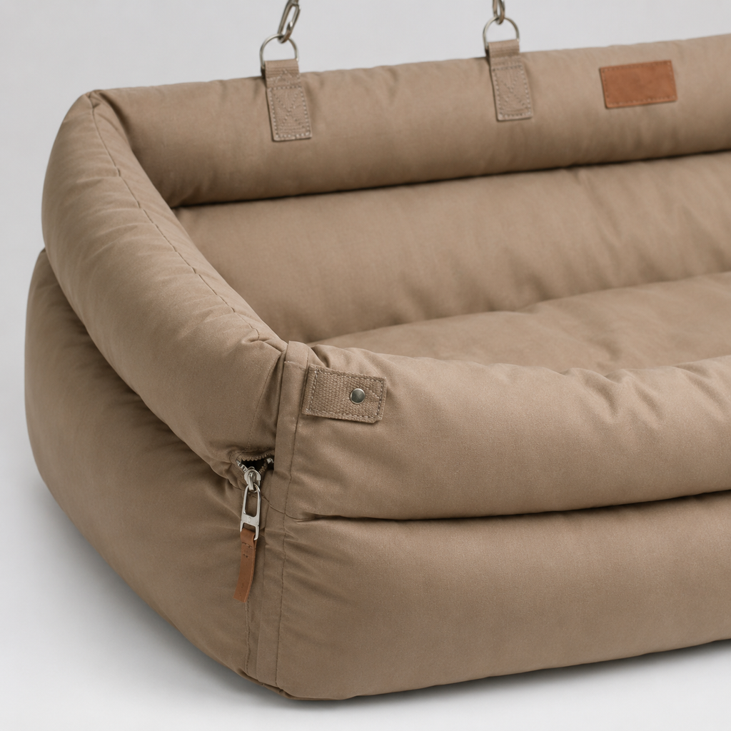 Waterproof Dog Car Seat Bed – Padded Travel Bed for Dogs